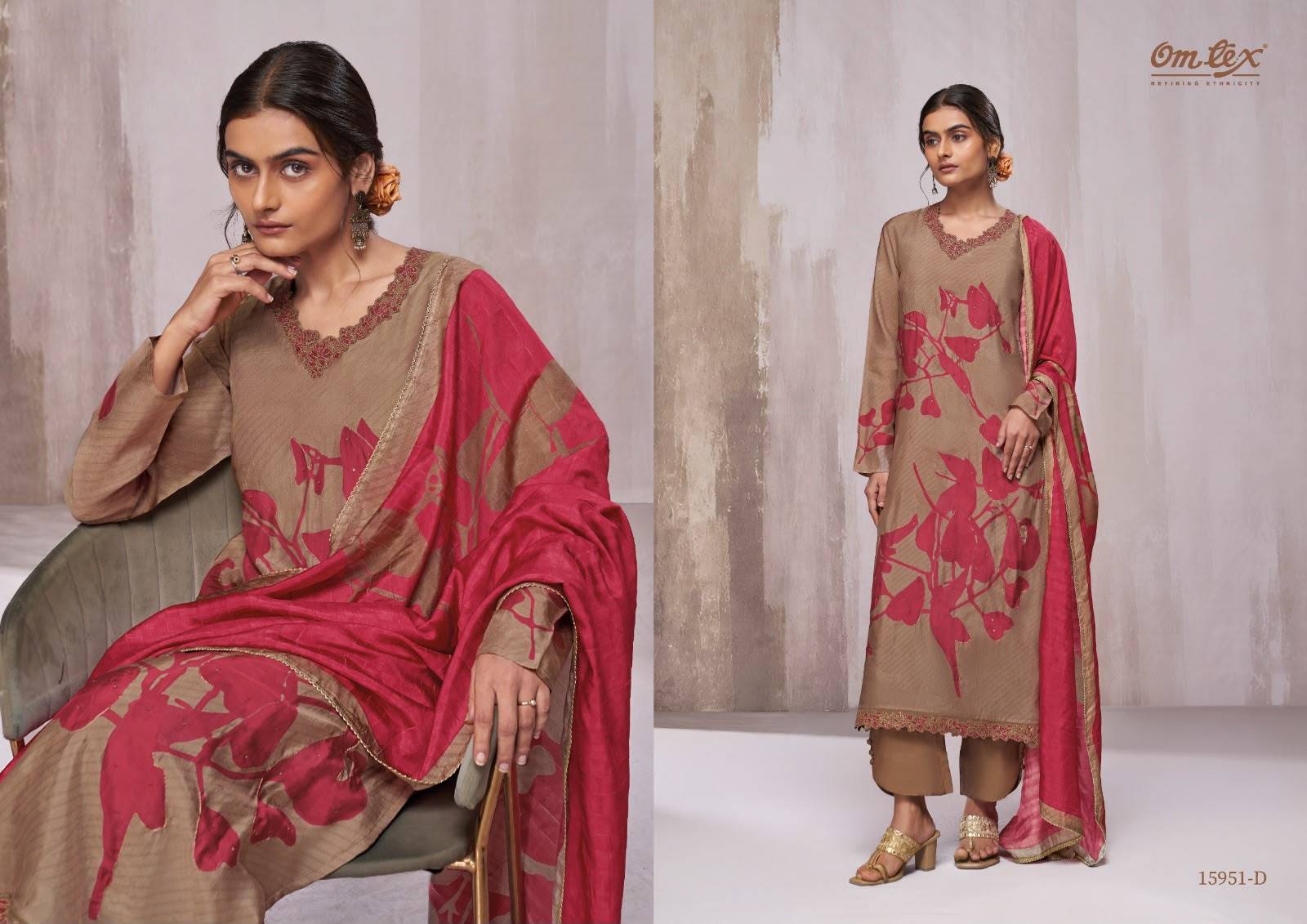 BEATRICE By Om Tex 15951 Series Beautiful Festive Suits Stylish Colorful Fancy Casual Wear & Ethnic Wear RUSSIAN SILK Dresses At Wholesale Price